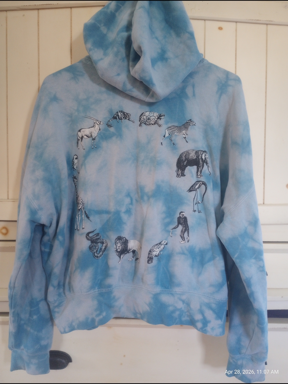 La Hearts Light Blue Tie-Dye Hoodie Sweatshirt
